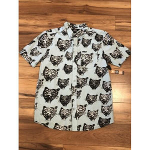 Volcom Button Down Collab Netflix Outerbanks Leopard Head Shirt NWT John B P4L